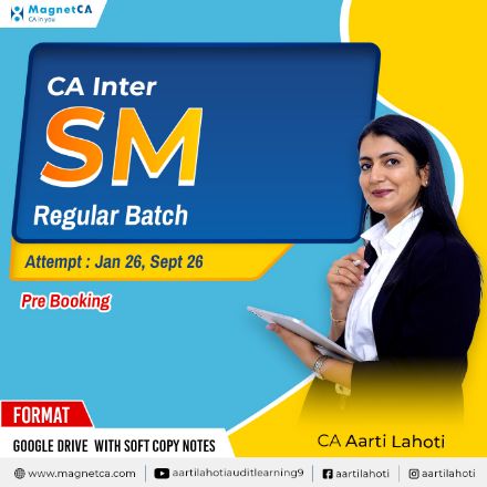 Show details for CA Inter Strategic Management ( SM ) Regular Batch By CA Aarti Lahoti Pre Booking Picture of CA Inter Strategic Management ( SM ) Regular Batch By CA Aarti Lahoti Pre Booking